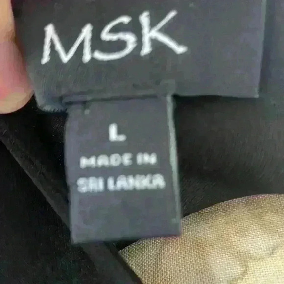 MSK Evening Black Flattering V-neckline W/Rhinestones & cuff details Size L - Picture 7 of 8